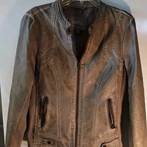 Shelby Collection Women's Classic Brown Bomber Jacket